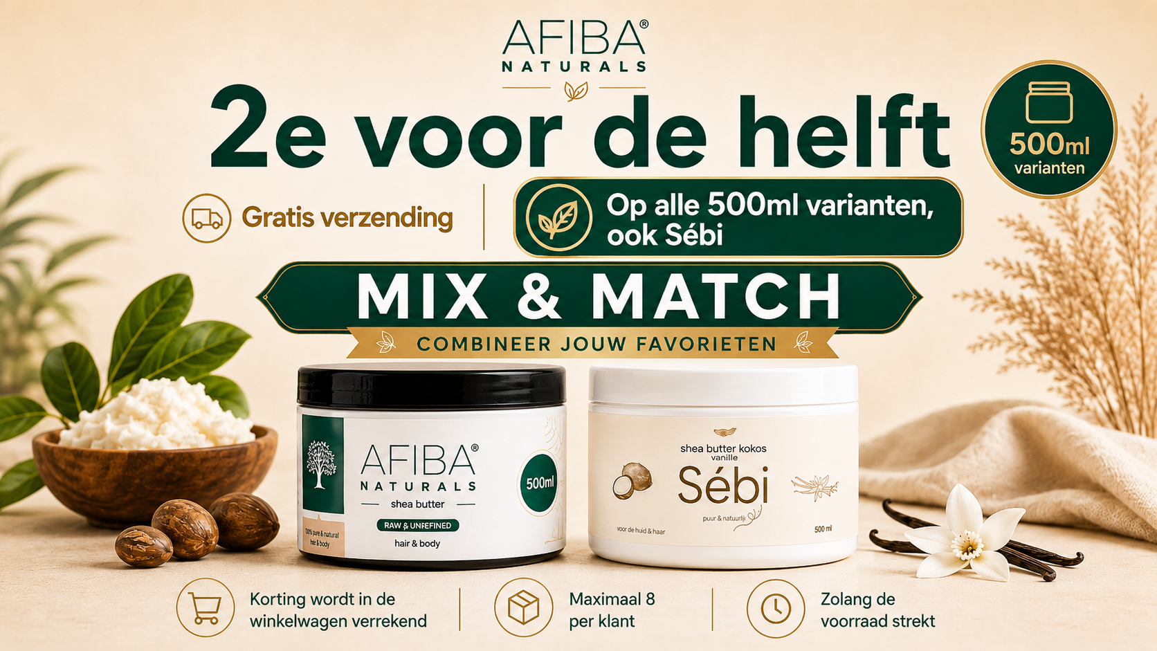 500ml, tweede voor de helft