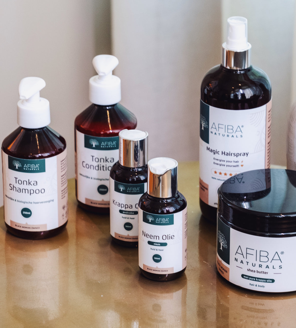Afiba Naturals haar- en huidverzorgingsproducten voor droog haar en een droge huid