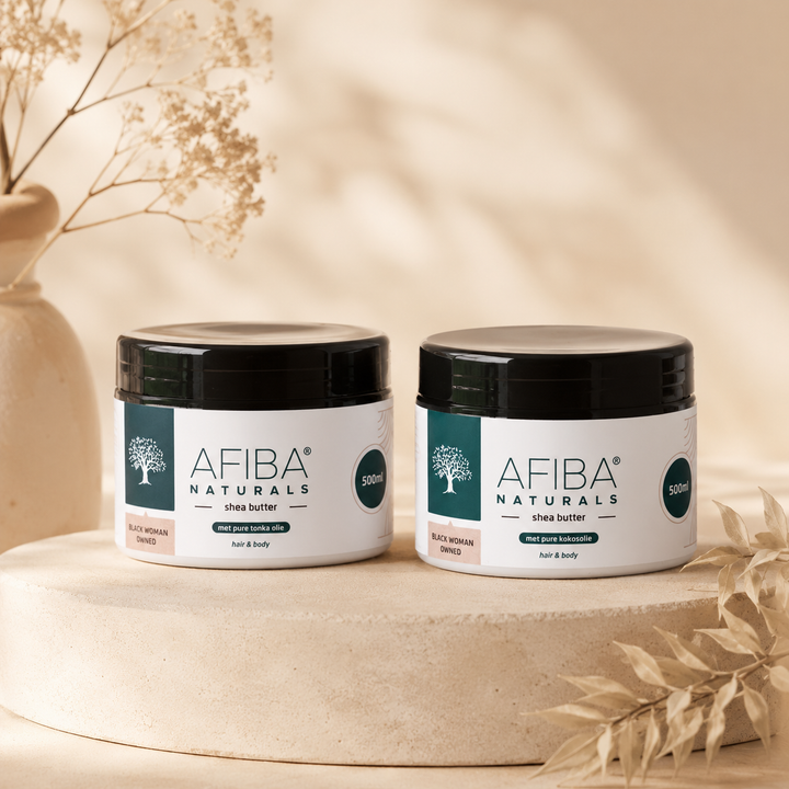 Afiba Naturals shea butter voor de verzorging van een droge huid