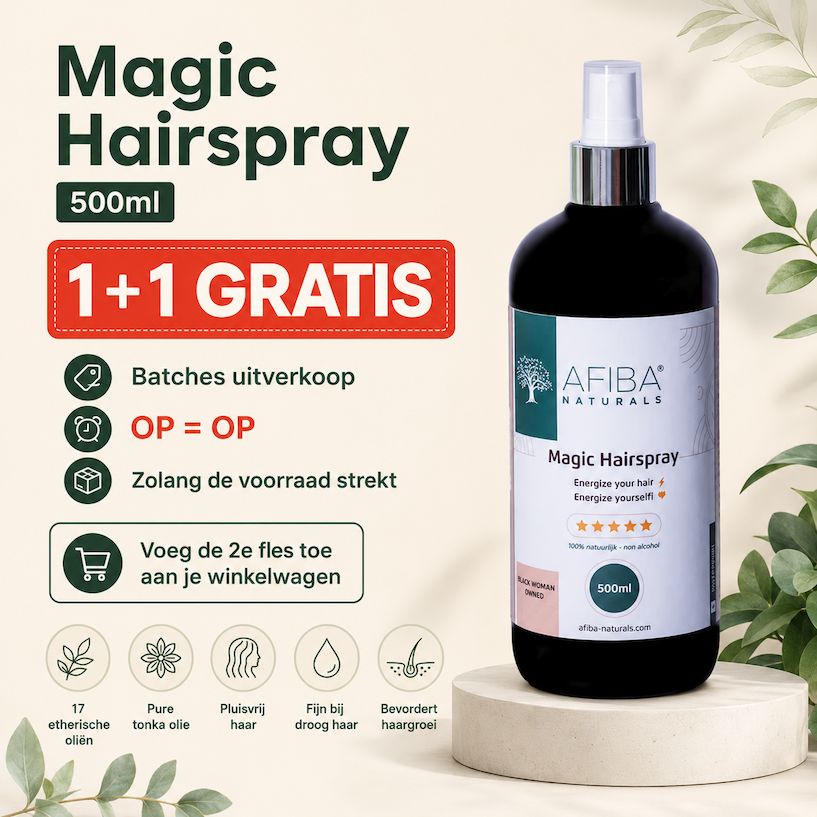 Magic Hairspray 500 ml: Aktionsgrafik mit niederländischem Datum